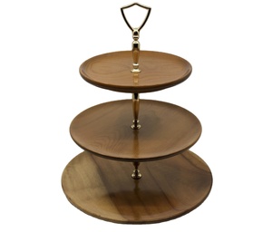 Exhibidor de Frutas y Pasteles de Madera y Metal Ecológico de Grado Alimenticio, Precio al por Mayor, Diseño Personalizado Multifuncional - Product Image 1