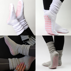 Calcetines de Pilates Scrunch de Vietnam, cálidos, holgados, antideslizantes, multicolor, para mujer, para Pilates, Yoga, Reformer, de fábrica con logotipo personalizado - Product Image 2