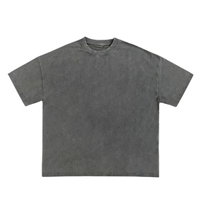 T-shirts surdimensionnés pour hommes de fitness à séchage rapide, lavage à l'acide, impression de logo personnalisé avec tissu tricoté bouffant au soleil pour polo - Product Image 1