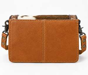 Bolso Bandolera de Cuero Marrón Estilo Western para Mujer, con Grabado Floral en Relieve - Product Image 3