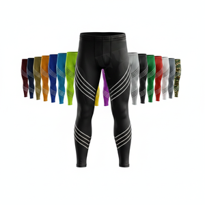 Multi Purpose Wear Compression Leggings Custom Printed Quick Dry Gym Running Tights Stretch Fitness Training Athletic Pants Men - Product Image 1