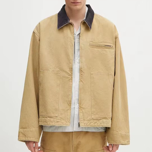 Chaqueta de Mezclilla de Algodón Vintage para Hombre, Tela de Lona de Alta Calidad, Estilo Casual Urbano, Estilo Clásico de Ropa de Trabajo, Chaqueta Personalizada con Logotipo para Hombre - Product Image 1