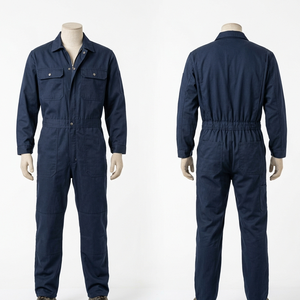 Combinaison de travail pour homme, 240 GSM, coton polyester twill de qualité supérieure, bleu marine, broderie personnalisée, impression, étiquette tissée - Product Image 6