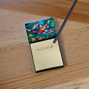 Bloc-notes autocollant Bloc-notes Nouveau distributeur de poissons Koi Accessoires de bureau vierges rechargeables Porte-cartes et billets - Product Image 2