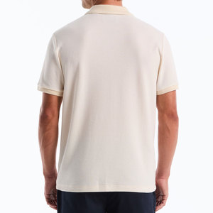 Chemise de golf décontractée pour homme LuxeRoll personnalisée, à manches courtes, en tricot uni respirant, avec logo brodé, 100% coton - Product Image 4