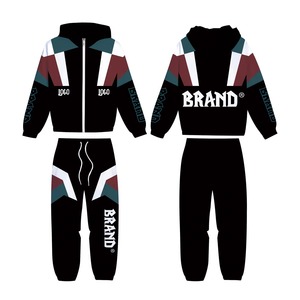 Ensemble survêtement coupe-vent d'hiver imprimé sur mesure 2 pièces, veste zippée réfléchissante à capuche et short de survêtement 100% nylon léger - Product Image 6