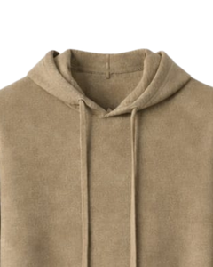 Sweat-shirt à capuche décontracté pour homme, personnalisé par le fabricant, en mélange de coton et polaire, beige, à manches longues, avec cordon de serrage réglable - Product Image 4