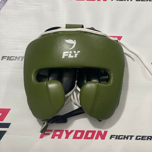 Dernier modèle de protège-tête ouvert réglable noir et blanc avec logo personnalisé, équipement professionnel d'entraînement de combat, protège-tête de Muay Thai - Product Image 6