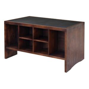 Escritorio de Oficina en Casa de Madera Maciza al por Mayor con un Cajón y Compartimento de Almacenamiento, Mesa de Escritura Moderna con Superficie de Cuero para Estudio - Product Image 3