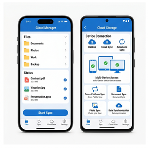 Aplicación RoyalCraft Cloud Sync: Sincronización de archivos, copia de seguridad, almacenamiento en la nube, acceso a múltiples dispositivos y uso compartido seguro para iOS/Android - Product Image 3
