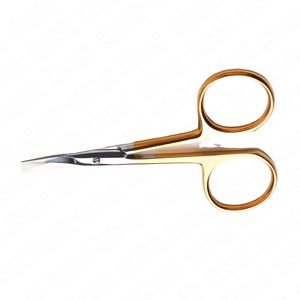 Ciseaux à cuticules professionnels de haute qualité avec lame argentée et manche doré, outil de manucure et de soin des ongles, logo personnalisé - Product Image 5