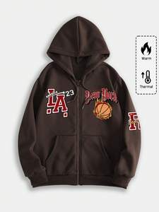 เสื้อฮู้ดซิปผู้ชาย ผ้าฟลีซ อุ่นสบาย มีฮู้ด สไตล์ลำลอง สตรีทแวร์ ผ้าคอตตอนผสม เสื้อกันหนาว ขายส่ง - Product Image 2