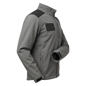 Veste Softshell Gris Noir avec Panneau Yoke, Coupe-Vent, Col Montant, Fermeture Éclair Intégrale, pour Uniforme de Sécurité, Vêtement de Sport d'Extérieur, Couche Extérieure - Product Image 3