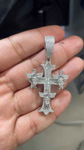 Luxury Moissanite <b>Angel</b> Cross Pendant Necklace 925 Silver Iced Out Religious Hip Hop Jewelry Handmade Silver Gift for Women Men - Product Image 5