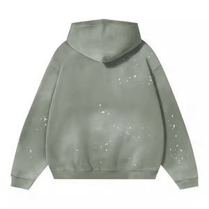 เสื้อฮู้ดดี้แบบแห้งเร็ว ระบายอากาศได้ดี ล้างสีแบบแอซิดวอช สั่งพิมพ์ลายได้ ราคาขายส่ง MOQ ต่ำ เสื้อฮู้ดดี้ล้างสีแบบแอซิดวอช เสื้อฮู้ดดี้สำหรับผู้ชาย - Product Image 5