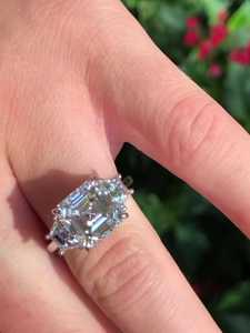 10k 14K Solid Gold Asscher Cut Engagement <b>Ring</b> F VS Lab Grown Trapezoid Diamond CVD HPHT Band Custom <b>Fine</b> Jewelry Bulk Supplier - Product Image 1