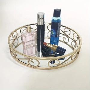 Bandeja de latón antiguo, organizador de joyas de Metal tallado a mano, exhibición de baratija para hoteles, restaurantes, suministro al por mayor, imitación antigua - Product Image 1