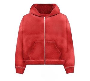 เสื้อฮู้ดซิปผู้ชาย ผ้าถัก 100% คอตตอน ย้อมสีพื้น สำหรับฤดูหนาว - Product Image 6