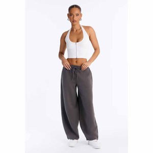 Pantalon de survêtement ample personnalisé pour femme, coupe large, taille élastique, couleur unie, décontracté - Product Image 2