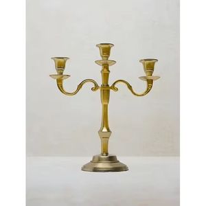 Support de bougie en fer forgé en forme de vigne à 3 niveaux, motif feuille verte et baies, centre de table rustique en métal - Product Image 3