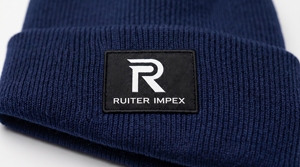 Custom Embroidered 3D Rib Knit 100% Acrylic Adjustable Beanie <b>Hat</b> <b>Winter</b> Warm Cuffed with Woven Logo for Men & Women - Product Image 4