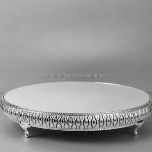 Three Tier Metal <b>Cake</b> <b>Stand</b> with Ornate Plates and Copper Frame for Elegant Serving Indian Manufacturer - Product Image 3