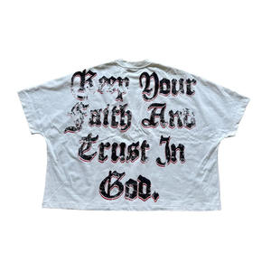 Boxy Fit Custom Unexpected <b>Gothic</b> Graphic Tee Vintage Wash T <b>Shirt</b> Casual Oversized “May the Lord Be With You” Hip Hop T <b>Shirt</b> - Product Image 2
