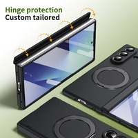 Funda Magnética Plegable de Vidrio Templado 360 para Samsung Galaxy Z Fold 8 Ultra °   Soporte de Anillo Metálico con Protección de Bisagra y Cubierta Antigolpes
