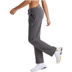 Women's Solid Color Fleece Sweatpants Mid Waist Drawstring Closure Regular Fit Full Length Casual Pants Winter Wear <b>Stretchy</b> - Product Image 2
