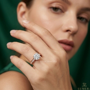 Custom Lab Grown Diamond Solitaire Engagement <b>Ring</b> Round Cut Wedding <b>Ring</b> for Women Rose Gold IGI Certified - Product Image 6