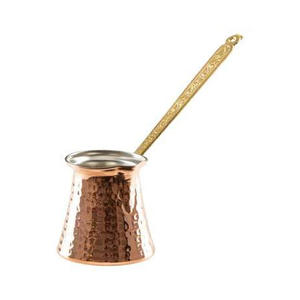 Cafetera Cezve de Cobre Repujado de Lujo con Acabado Pulido para la Preparación Tradicional de Café de Oriente Medio - Product Image 6
