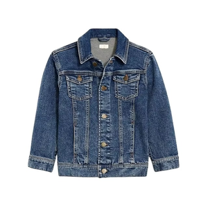 Stylish Boys Denim <b>Jacket</b> Classic Blue Washed Cotton Casual Kids Outerwear Durable Comfortable Autumn Winter Fashion Windproof - Product Image 1