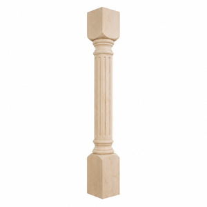 Solid Wood Kitchen Island <b>Post</b> Leg Fluted Decorative Column Support for Cabinets Countertops Solid Wood <b>Post</b> Legs - Product Image 1