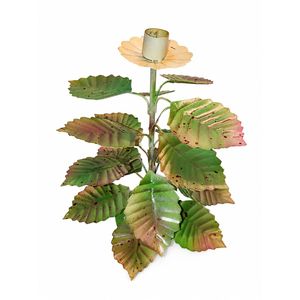 Support de bougie en métal au design moderne de feuilles tropicales, support décoratif en fer pour bougies chauffe-plat, élégant centre de table pour mariages, événements et décoration intérieure - Product Image 5