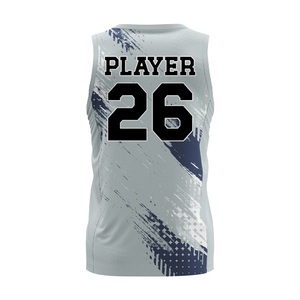 Camiseta de Baloncesto sin Mangas con Cuello en V, Talla Grande, Transpirable, que Absorbe la Humedad, con Logotipo Frontal Personalizado LUUK - Product Image 3