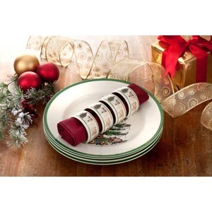 Porte-serviettes en porcelaine de style Spode traditionnel pour les fêtes, porte-serviettes de table festifs, anneaux de serviette de Noël d'inspiration vintage - Product Image 6