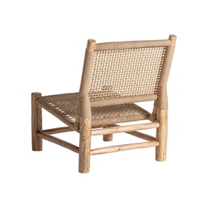 <b>Rustic</b> Coastal Outdoor Lounge <b>Chair</b> Solid Teak All-Weather Woven Rope Seat & Back Open Weave Design Luxury Resort Furniture - Product Image 2