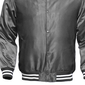 <b>Mens</b> Glossy Satin Bomber <b>Jacket</b> <b>Lightweight</b> Casual Streetwear Button Front Ribbed Cuff Soft Shine Fashion Outerwear - Product Image 6