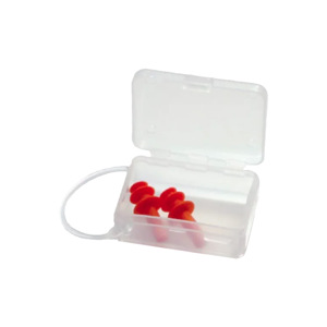 Tapones de silicona reutilizables de triple brida HC Safety EP02A con certificación CE/ANSI para protección auditiva de inserción a presión - Product Image 1