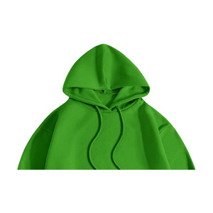 Sweat à capuche d'hiver pour femme 100% Coton Polaire Oversize 360g Écologique Respirant Coupe-vent Logo brodé uni sur le devant Foncé - Product Image 2