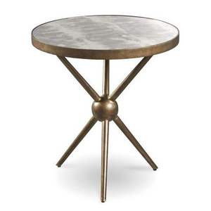 Contemporary <b>Round</b> Coffee <b>Table</b> with Faux Marble Top and Brass Metal Finish Frame Modern Living Room Furniture - Product Image 1