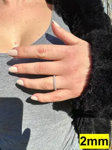 Bague d'éternité pour femme en moissanite véritable plaquée or, argent 925, 2-5 mm - Product Image 4