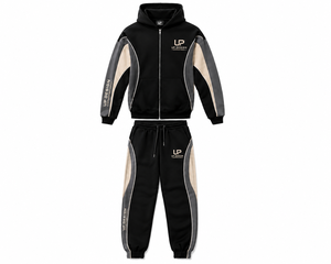 Premium Men's Black Hoodie Tracksuit Set Custom Streetwear Zip Up Jacket Jogger Pants Sportswear Casual Training Outfit Fashion - Product Image 2