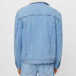 Men's Classic Blue Multi-Pocket Jean Jacket Spring Casual Long Sleeve <b>Denim</b> <b>Coat</b> with Washed Techniques for Winter Use - Product Image 5