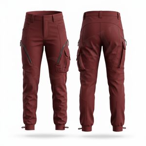 Pantalones de Motociclista de Cuero Sintético de Primera Calidad, Corte Ajustado, Bolsillos con Cremallera, Estilo Urbano, Tobillo Elástico - Product Image 6