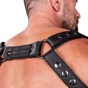 Arnés de Pecho de Cuero para Hombre, Negro, Ajustable, de Cuero Premium, Estilo Club - Product Image 6
