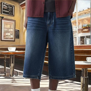 Shorts de Mezclilla Holgados para Hombre con Bordado - Product Image 3