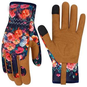 Gants de jardinage en cuir de qualité supérieure, imperméables, résistants à la chaleur et aux coupures, motif floral, prix de gros - Product Image 1