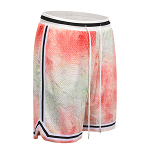 Shorts de basket-ball en maille pour hommes, double couche, 5 pouces d'entrejambe, impression par sublimation sur polyester de haute qualité, logo personnalisé du fabricant, style hip-hop - Product Image 3