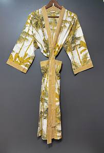 Kimono Ligero de Verano y Primavera, Hecho a Mano, con Estampado de Aves, Cuello en V, Largo, de Secado Rápido, Estilo Boho, para Playa o Descanso - Product Image 4